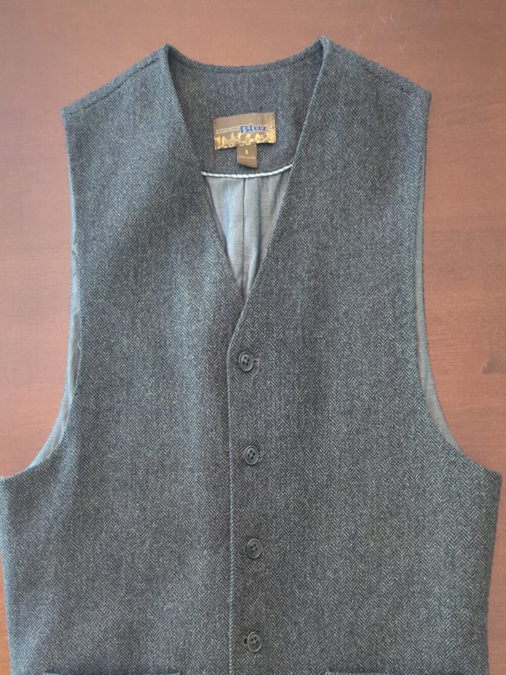 Men's Wool Herringbone Tweed Vest